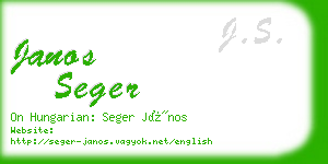 janos seger business card